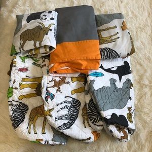 LAND OF NOD Crate & Kids RARE Animal Baby Bedding Set | Sheets, Changing Pad etc
